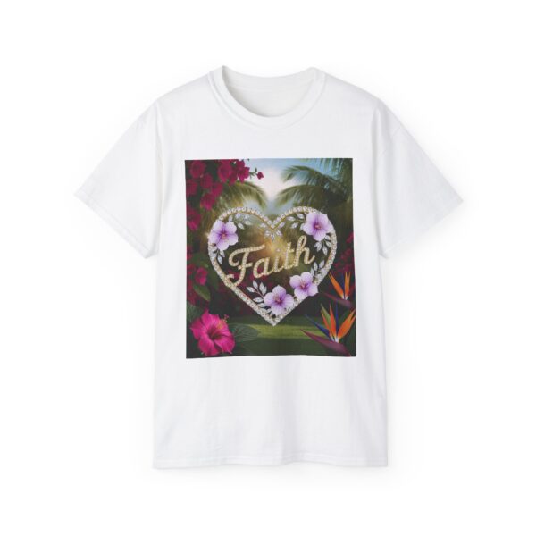Our "Faith" Inspirational 'Diamond Ring Heart' Design Vintage Christian Faith Apparel Unisex Cotton T-Shirt Thoughtful Quote, Philippians 4:8 - Image 7