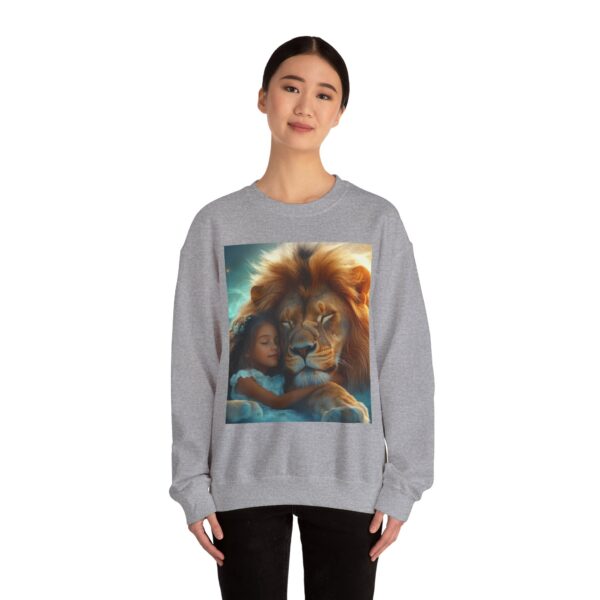 Crewneck Lightweight Sweatshirt with our Inspirational "Lucy and Lion" design. Vintage Christian Faith Apparel Gospel Fashion Biblical Fantasy, Unisex - Image 10