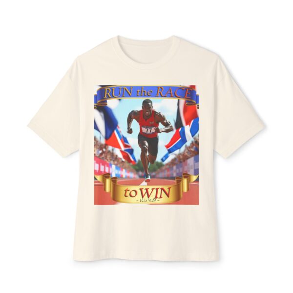 Our "RUN the RACE to WIN" Biblical Unisex Tee Inspirational Christian Tshirt for Men and Women, Oversized Shirt, Boxy Top, Unisex Tee Shirt, - Image 17