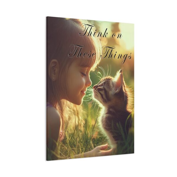 Inspirational matte Canvas Wall Art, with our 'Kitten Kisses' "Think on these things" design Christian Home Decor, Uplifting Faith-Based Art - Image 14