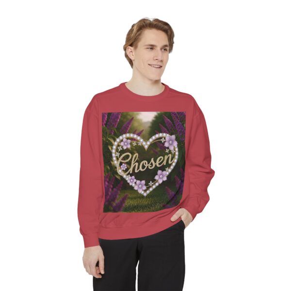Sweatshirt Unisex Inspirational "Chosen" 'Diamond Ring Heart' Christian Apparel, Faith-Based Comfort, Jumper, Gift for Believers - Image 63