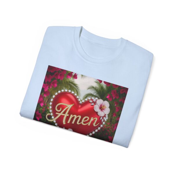 Our "Amen" Inspirational 'Solid Red Heart' Design Vintage Christian Faith Apparel Unisex Cotton T-Shirt, Thoughtful Quote, Philippians 4:8 - Image 37