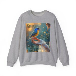 Crewneck Lightweight Sweatshirt with our 'Song Bird' "Sing a New Song" design-Vintage Christian Inspirational Faith Apparel Gospel Sweatshirt Unisex