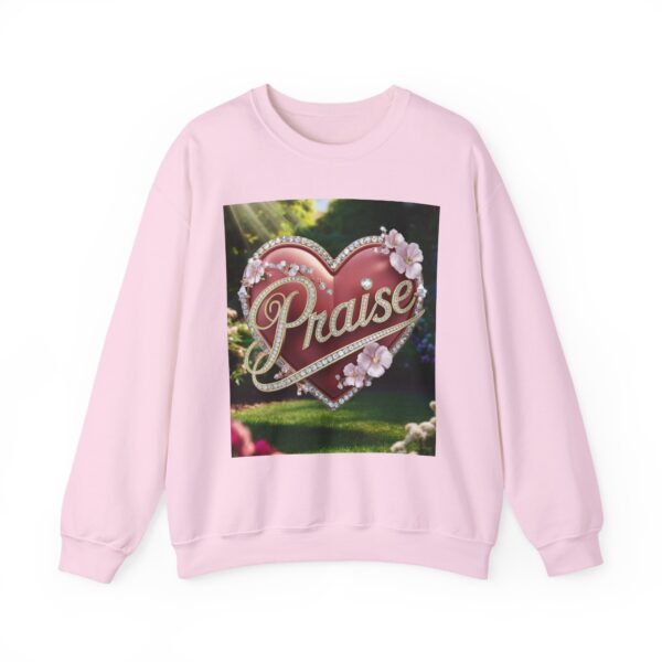 Crewneck Sweatshirt-with our "Praise" 'Solid Red heart' design. Vintage Inspired Faith Apparel, Gospel Fashion Unisex Heavy - Image 19