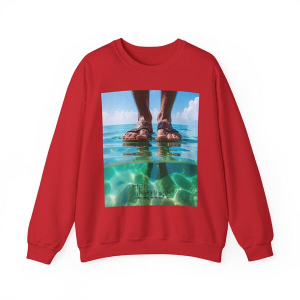 Crewneck Sweatshirt with our "Trust" 'Walk on water' Inspirational Design. Vintage Christian Apparel, Gospel Sweatshirt, Faith Fashion Sweatshirt, Unisex Heavy - Image 23