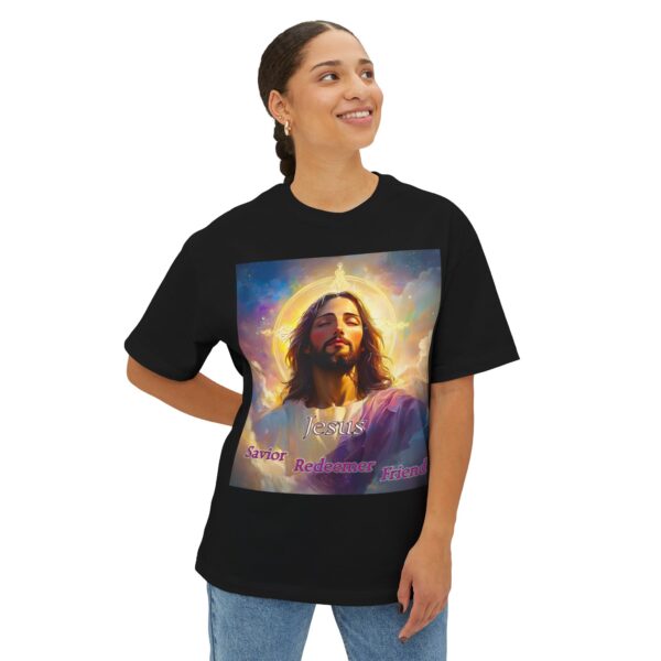 Jesus! Savior Redeemer Friend, Inspirational Christian Unisex Tee, Oversized Shirt, Boxy Top, Spiritual Tshirt, Gift for Christians - Image 15