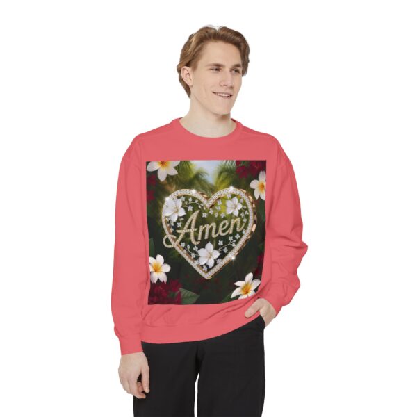 Our Unisex Inspirational Sweatshirt with our "Amen" 'Diamond Ring Heart' design! Philippians 4:8 Comfort, Jumper, Gift Faith Gospel Apparel - Image 59