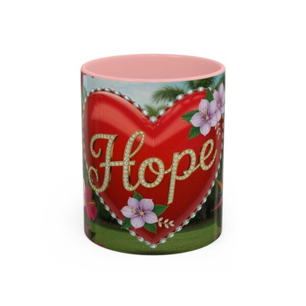 Our "Hope" 'Solid Red Heart' Inspirational design! Accent Coffee Mug, Perfect for Wedding Gifts, Love Confessions, Inspirational Floral Decor Philippians 4:8 - Image 9