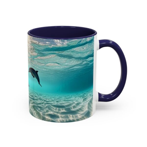 Our "Dolphins at Rest" design Accent Coffee Mug, Perfect for Wedding Gifts, Inspirational Decor, Beauty of God's Creation, Tea Cup, Ceramic - Image 6