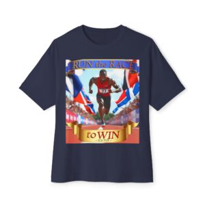Our "RUN the RACE to WIN" Biblical Unisex Tee Inspirational Christian Tshirt for Men and Women, Oversized Shirt, Boxy Top, Unisex Tee Shirt,
