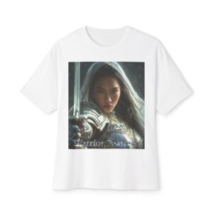 Our Inspirational "Warrior Princess" 'Diana' Biblical Christian Unisex Oversized Boxy Tshirt for Men and Women, Boxy Top, Unisex Tee Shirt