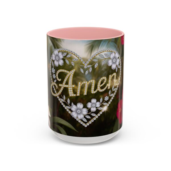 Our "Amen" Inspirational 'Diamond Ring Heart' Design Accent Coffee Mug, Perfect for Wedding Gifts, Love & Faith Decor, Philippians 4:8 - Image 25