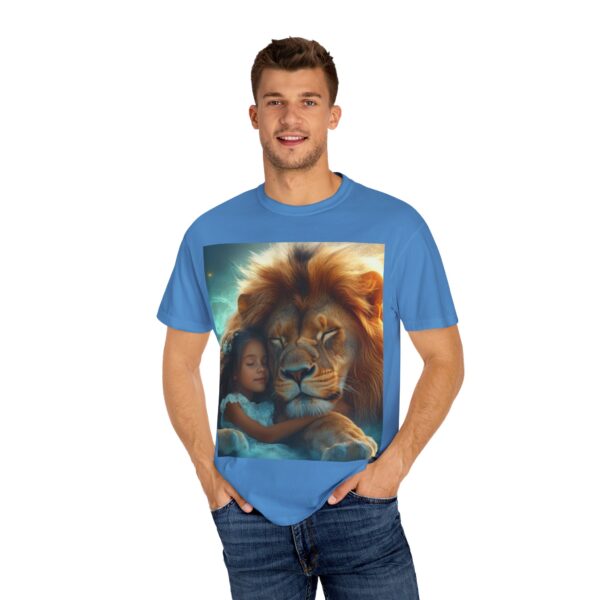 Garment-Dyed Unisex T-Shirt, "Lucy and Lion" Graphic Design Tee, Summer Casual Wear, Relaxed Style - Image 36