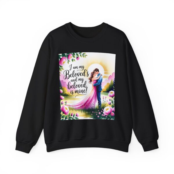 Crewneck Lightweight Sweatshirt with our "I am my Beloved's" Vintage Inspired Sweatshirt, Couple's Gift, Weddings, Anniversaries, Biblical, Song of Solomon - Image 9