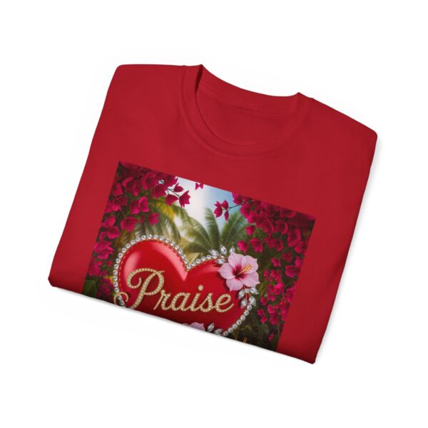Our "Praise" Inspirational 'Solid Red Heart Design Vintage Christian Faith Apparel Unisex Cotton T-Shirt Thoughtful Quote Philippians 4:8 - Image 62