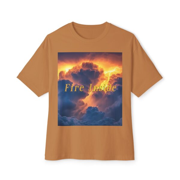 Inspirational Unisex Oversized T-Shirt for Men and Women, with our 'Storm Light' "Fire Inside" design! Beauty of Creation Tropical Storm - Image 17