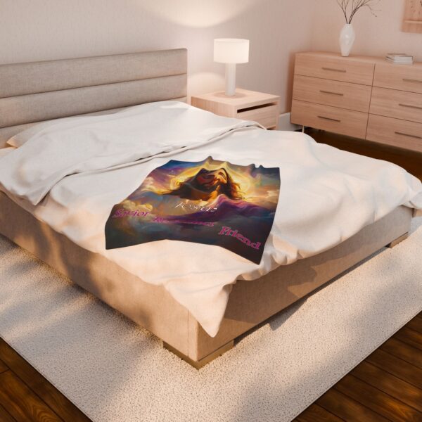 Jesus: Savior, Redeemer, Friend Inspirational Velveteen Plush Blanket - Cozy Gift or Home Decor. Throw, Bedding, Inspirational - Image 12