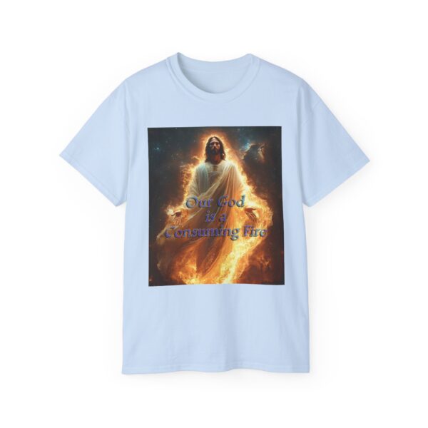 Our majestic "Our God is a Consuming Fire" Inspirational Christian Unisex Cotton T-Shirt, Faith Spiritual Apparel, Gift for Christians - Image 33