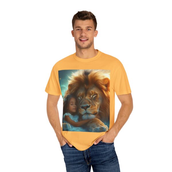 Garment-Dyed Unisex T-Shirt, "Lucy and Lion" Graphic Design Tee, Summer Casual Wear, Relaxed Style - Image 12