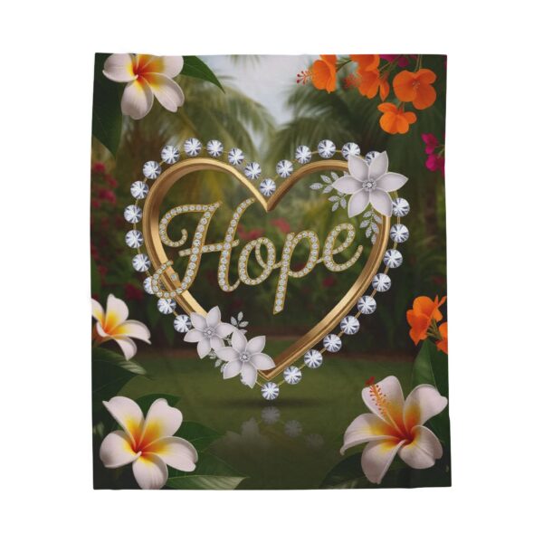 Our Beautiful "HOPE" Inspirational 'Diamond Ring Design' Velveteen Plush Throw Blanket - A Cozy Gift for Anniversary, Home Faith Decor Bedding - Image 5