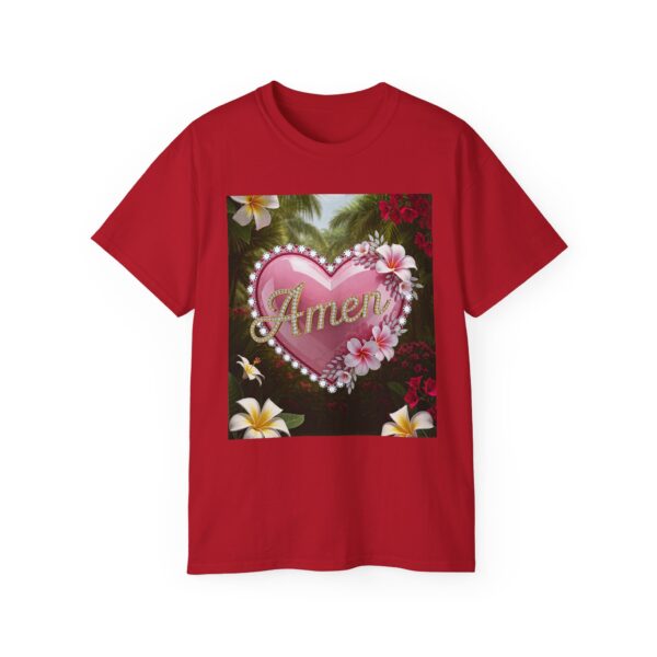 Our "Amen" Inspirational 'Solid Pink Heart' Design Vintage Christian Faith Apparel Unisex Cotton T-Shirt, Thoughtful Quote, Philippians 4:8 - Image 58