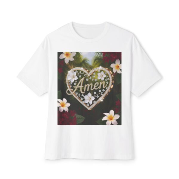 Our "AMEN" Biblical 'Diamond Ring Heart' Unisex Tee, Inspirational, Christian Tshirt, Oversized Shirt, Boxy Top! - Image 5