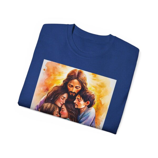 Our "God is Love" series with Jesus hugging a SMALL FAMILY Inspirational Christian Unisex Cotton T-Shirt, Faith Spiritual Apparel, Love Gift - Image 41