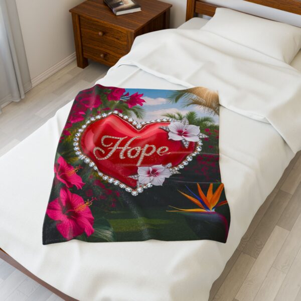 Our Beautiful "HOPE" Inspirational 'Solid RED Heart' Design Velveteen Plush Throw Blanket, Cozy Gift for Anniversary, Home Decor Bedding - Image 11