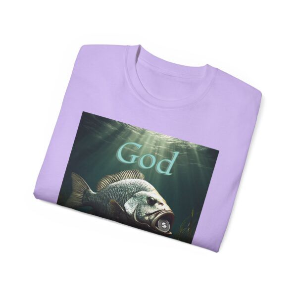 Our "God WILL Provide" design with a Fish with a Coin in its mouth Inspirational Christian Unisex Cotton T-Shirt, Faith Spiritual Apparel - Image 48