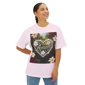 Our "AMEN" Biblical 'Diamond Ring Heart' Unisex Tee, Inspirational, Christian Tshirt, Oversized Shirt, Boxy Top!