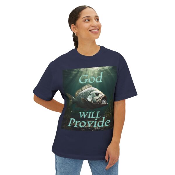 Biblical "God WILL Provide" Unisex Tee, Fish with Coin, Israel, Sea of Galilee, Inspirational, Christian Tshirt, Oversized Shirt, Boxy Top - Image 35