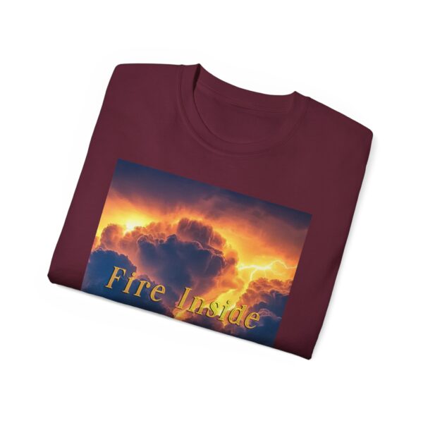 Our Inspirational "Fire Inside" tropical storm Design Vintage Christian Faith Apparel Unisex Cotton T-Shirt, God is Light, Philippians 4:8 - Image 5