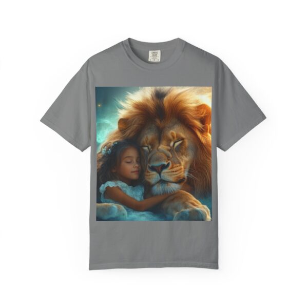 Garment-Dyed Unisex T-Shirt, "Lucy and Lion" Graphic Design Tee, Summer Casual Wear, Relaxed Style - Image 17