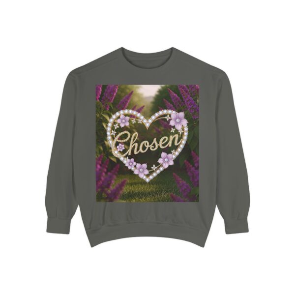 Sweatshirt Unisex Inspirational "Chosen" 'Diamond Ring Heart' Christian Apparel, Faith-Based Comfort, Jumper, Gift for Believers - Image 13