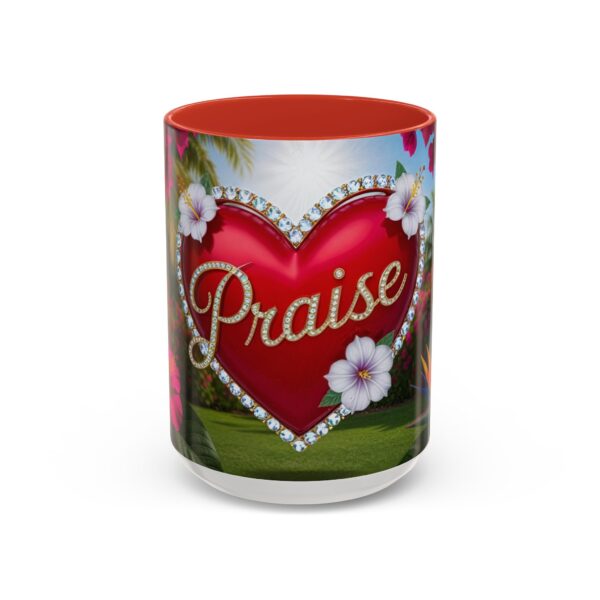 Our "Praise" 'Solid Red Heart' Inspirational Design Accent Coffee Mug, Perfect for Wedding Gifts, Love & Faith Decor, Philippians 4:8 - Image 29