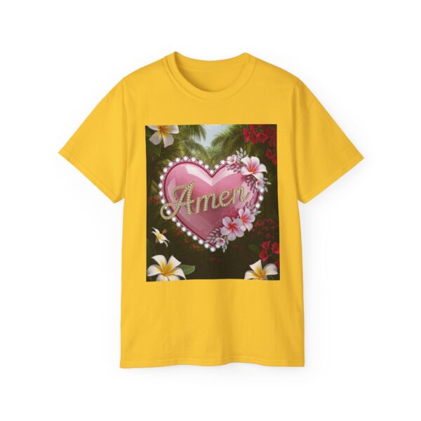 Our "Amen" Inspirational 'Solid Pink Heart' Design Vintage Christian Faith Apparel Unisex Cotton T-Shirt, Thoughtful Quote, Philippians 4:8 - Image 26