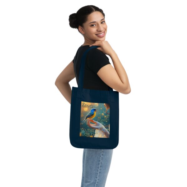 100% Organic 2-Sided Canvas Tote Bag 'Song Bird' "Sing a New Song' Eco-Friendly Cat Lover Gift Inspirational Reusable Shopping Bag - Image 12