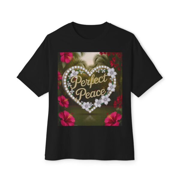 Our "PERFECT PEACE" Biblical 'Garden' Unisex Tee Inspirational Christian Tshirt for Men and Women, Oversized Shirt, Boxy Top Tee Shirt - Image 2
