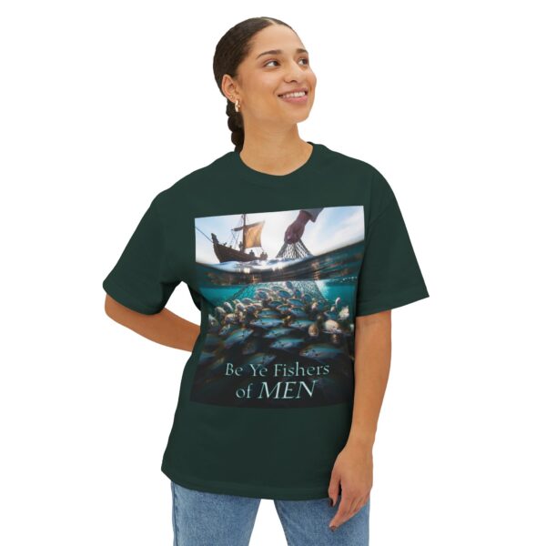 Biblical Unisex Tee, "Fishers of Men" Israel, Sea of Galilee, Inspirational, Christian Tshirt, Religious Oversized Shirt, Boxy Top - Image 3