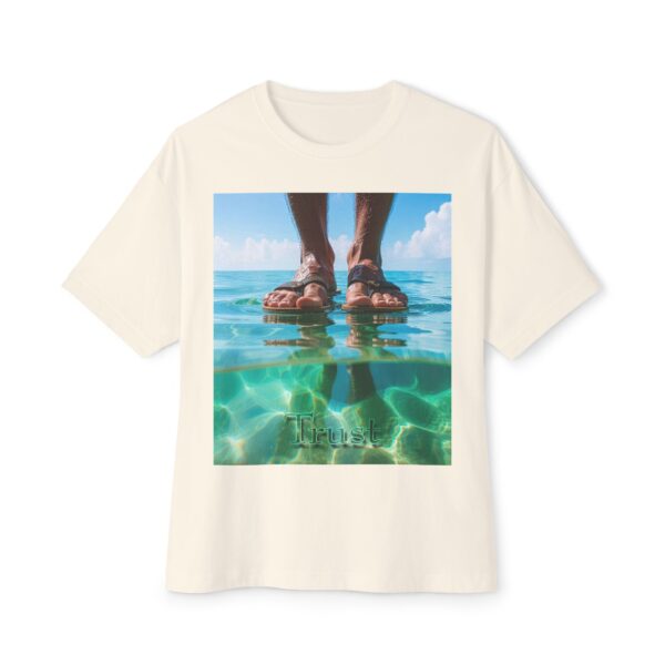 Christian Unisex Tee, Oversized T-Shirt for Men and Women, with "Trust" design Inspirational Faith Apparel, Walk on Water Design - Image 13