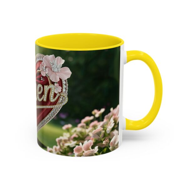 Our "Amen" Inspirational 'Elaborate Red Flowers Heart' design Accent Coffee Mug, Perfect for Wedding Gifts, Love & Faith Decor, Philippians 4:8 - Image 50