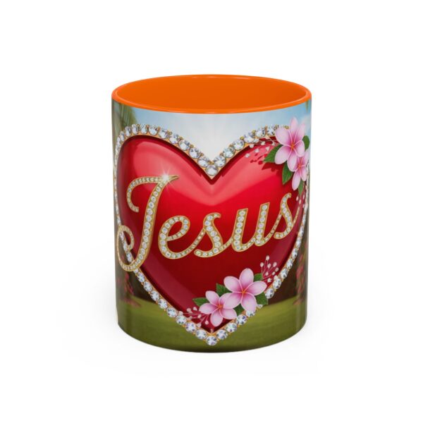 Our "Jesus" Garden solid red heart design Accent Coffee Mug, Perfect for Wedding Gifts, Love Confessions, Inspirational Floral Decor - Image 41