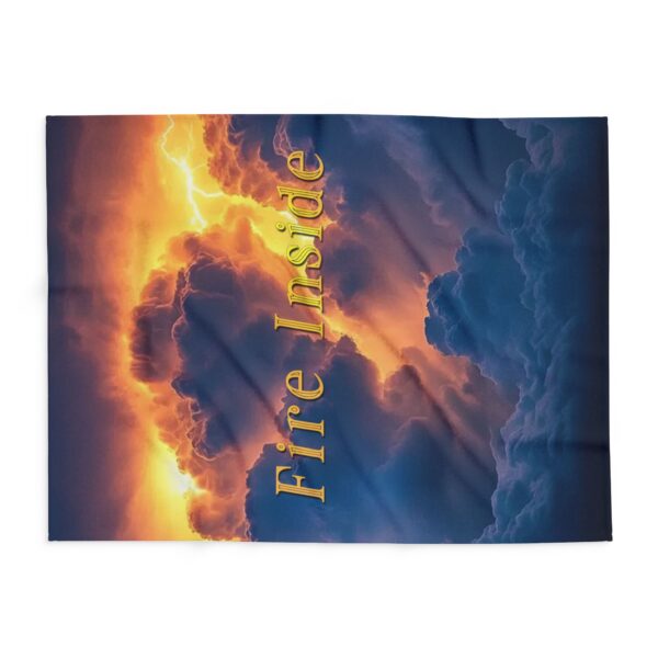 Our "Fire Inside" 'storm lights' Arctic Fleece Blanket, Cozy Throw for Warmth, Home Decor, Gift for Her, Unique Cozy Gift, Inspirational Blanket - Image 3