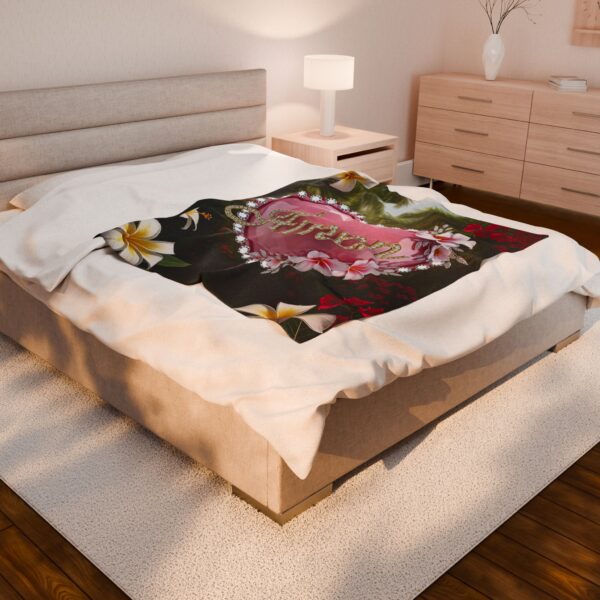 Our Beautiful "Amen" Inspirational 'Pink Heart' Design Velveteen Plush Throw Blanket, Cozy Gift for Anniversary, Home Decor Bedding - Image 8