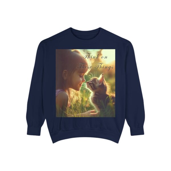 Sweatshirt Unisex Inspirational 'Kitten Kisses' "Think on these things". Christian Apparel, Faith-Based Comfort, Jumper, Gift for Believers - Image 50