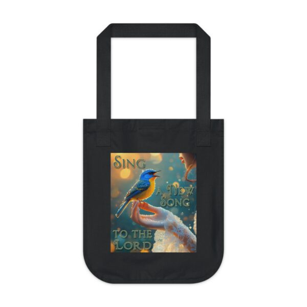 100% Organic 2-Sided Canvas Tote Bag 'Song Bird' "Sing a New Song' Eco-Friendly Cat Lover Gift Inspirational Reusable Shopping Bag - Image 6