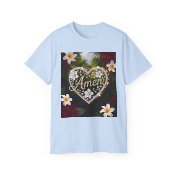 Our "Amen" Inspirational 'Diamond Ring Heart' Design Vintage Christian Faith Apparel Unisex Cotton T-Shirt Thoughtful Quote, Philippians 4:8 - Image 2