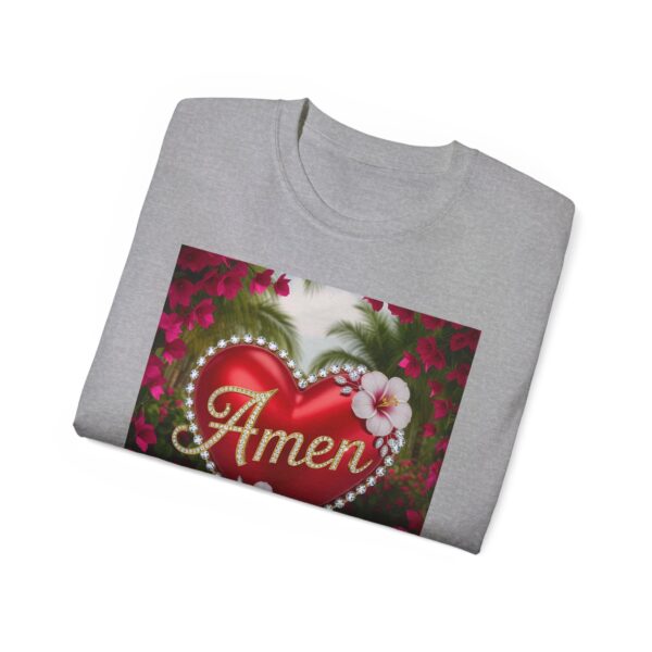 Our "Amen" Inspirational 'Solid Red Heart' Design Vintage Christian Faith Apparel Unisex Cotton T-Shirt, Thoughtful Quote, Philippians 4:8 - Image 13