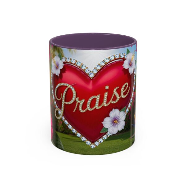 Our "Praise" 'Solid Red Heart' Inspirational Design Accent Coffee Mug, Perfect for Wedding Gifts, Love & Faith Decor, Philippians 4:8 - Image 45