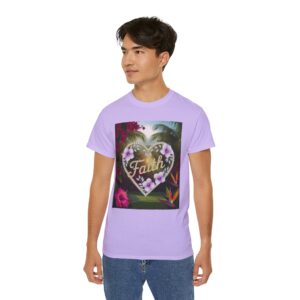 Our "Faith" Inspirational 'Diamond Ring Heart' Design Vintage Christian Faith Apparel Unisex Cotton T-Shirt Thoughtful Quote, Philippians 4:8